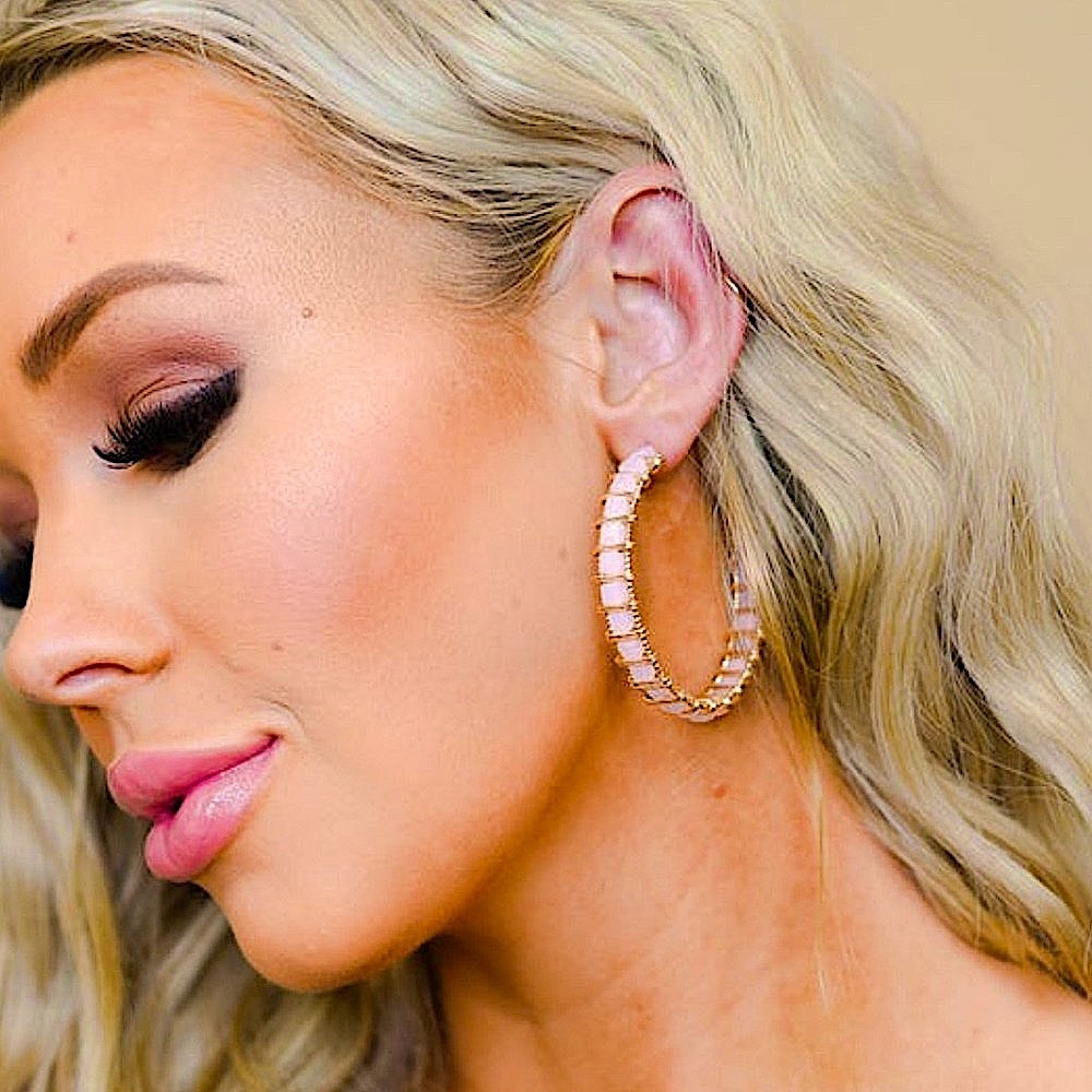 🆕🌿💗MESTIERE: ROSE Gold Wired 3/4 Beaded Hoops